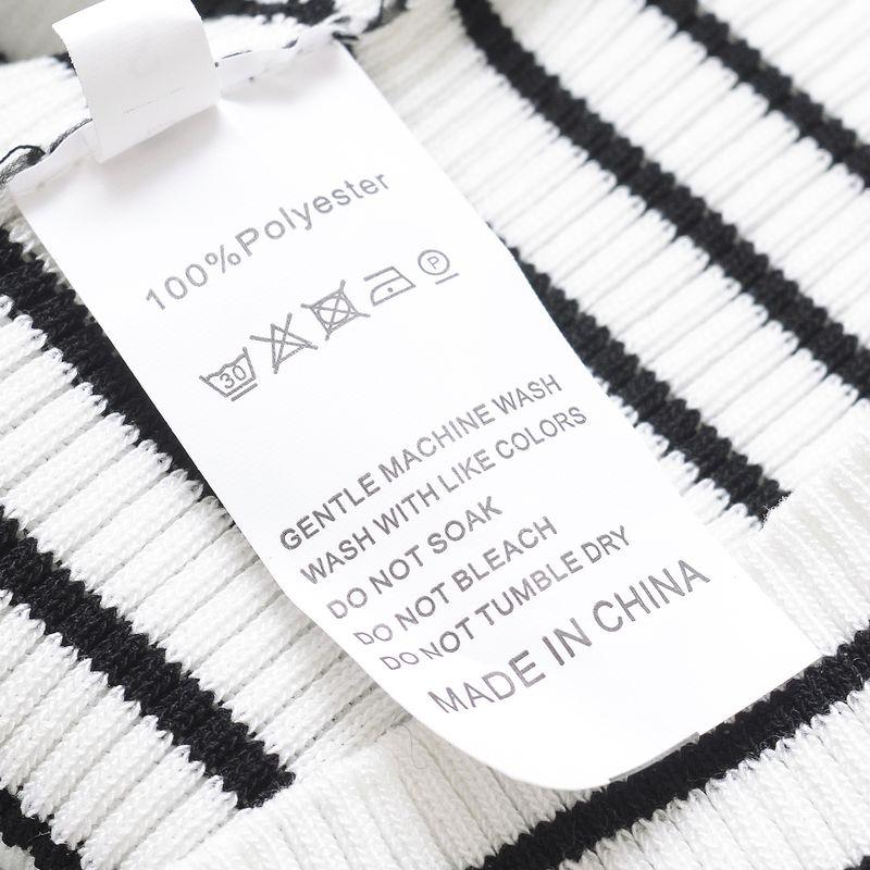 Kaslead New Arrival Women's Clothing Fashion Style Stripes Silm round Neck Short Sleeve Knitting Tops 3519020