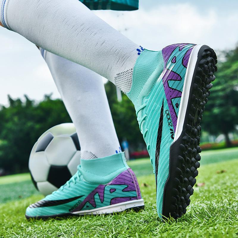 2025 thorns 15 football shoes high-top men's and women's broken nails spikes student children's boys artificial turf sports shoes