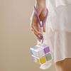 Cube Pill Box with Lanyard Portable 8-Cell Medicine Box Sealed Pill Dispenser Cube 7