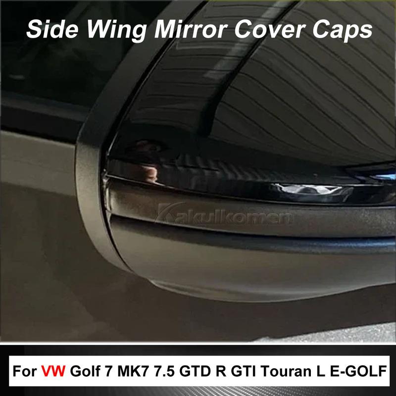 Rearview Cover Side Wing Mirror Caps Carbon Fiber Pattern Black Replacement For VW Golf 7 MK7 7.5 GTD R GTI Touran L E-GOLF