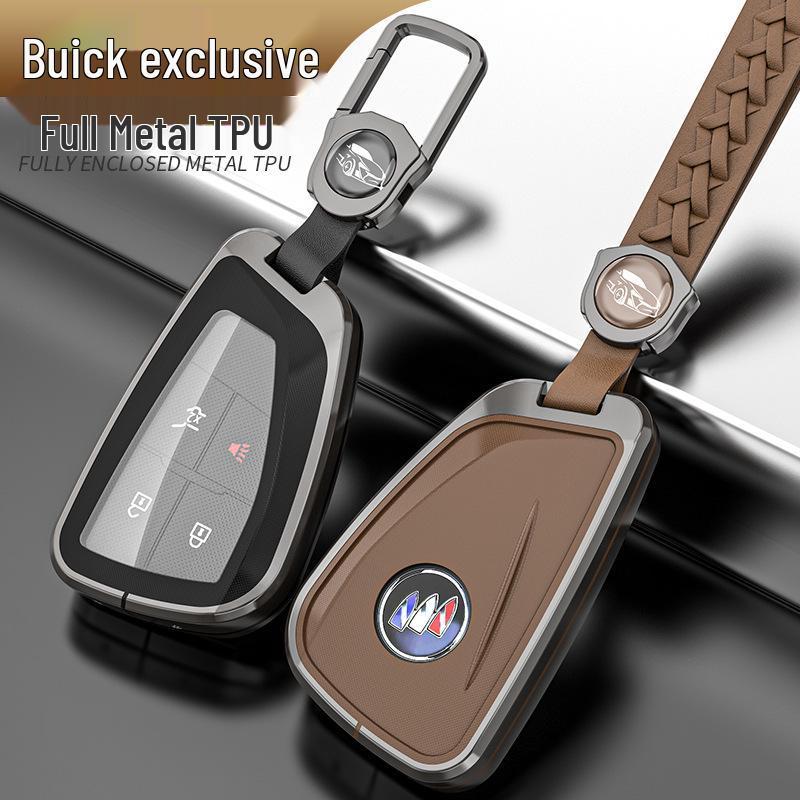 Metal Shell Snap Button Key Case for Buick Envision S and GS 2022 Models