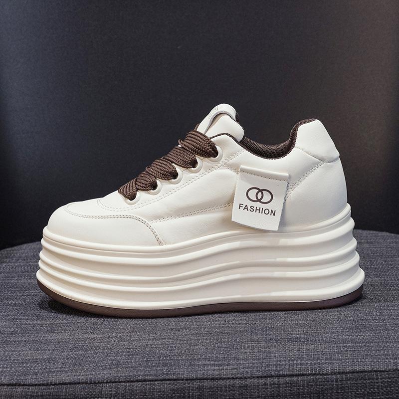 

8Cm thick-soled heightening muffin shoes student Korean version versatile 2025 spring and autumn new breathable bread shoes women 39 слюда