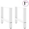 Vidaxl Coffee Table Legs, White, 2 Pcs, 60X(42-43) Cm, Steel