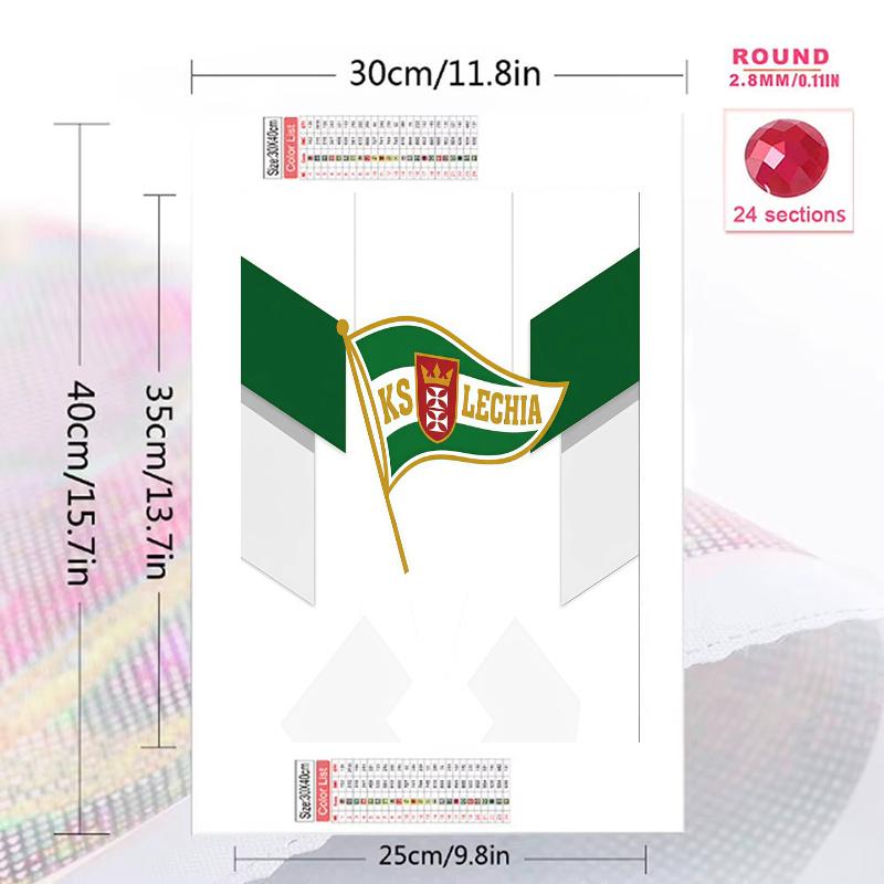 KS Lechia Gdańsk 100% Round Full Drill 5D DIY Diamond Painting Embroidery Cross Stitch Rhinestone Décor