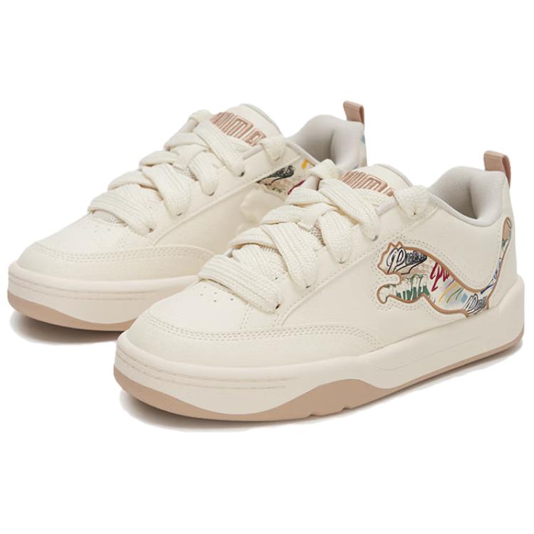 Puma Park Lifestyle Graffiti Comfortable Fashion Lightweight Low-Top Skate Shoes Unisex Sneakers Beige 405257-01