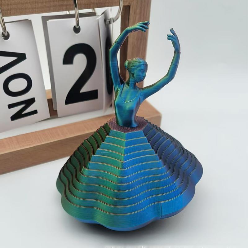 S Stressabbau Drehspielzeug 3D-gedrehte tanzende Ballerina Fidget Toy Kreative Schreibtischdekoration Für Kinder Erwachsene Büro Zuhause gray