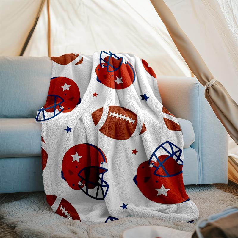 American football Theme Printed Blanket - Perfect for Couch, Bed, Travel & Outdoor Use | Machine Washable, Cozy & Durable.