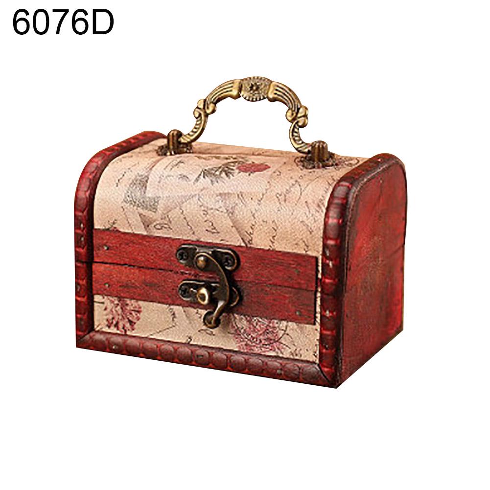 Antique Wooden Sakura Narcissus Jewelry Holder Organizer Trinket Storage Box