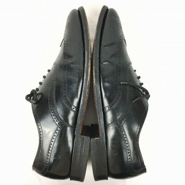 80er-90er Vintage BOSTONIAN Vollleder Wingtip Full Brogue Schwarz Größe 8.5D 26.0-26.5 Herren(GEBRAUCHT)
