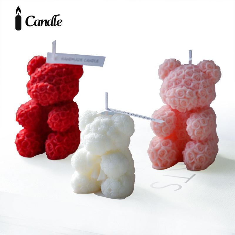 Souvenir Creative Rose Bear Home Ornament Fragrance Premium Atmosphere Send Muse Birthday Gift Scented Candles