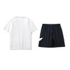Li Ning Logo Letter Round Neck Breathable Versatile Loose Short Sleeve T-Shirt Mid Waist Shorts Casual Sports Set Unisex sets AHSS549-2+YKSV197-2