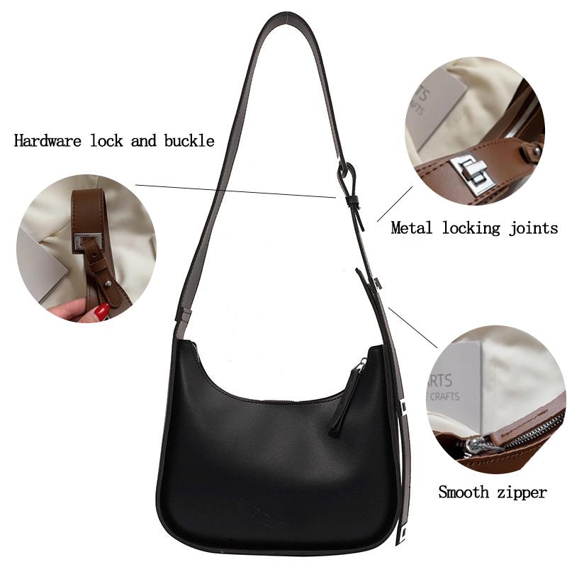 Versatile Retro Women's Shoulder Bags Fashiable Solid Color Crossbody Bag For Women Daily Commuting
