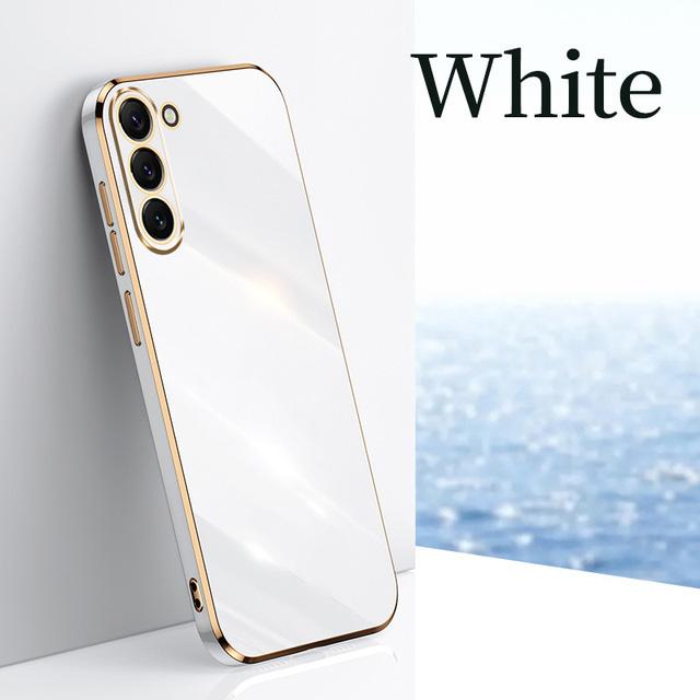 

Роскошный чехол с золотым покрытием 6D для Samsung Galaxy S23 S22 S21 S20 Ultra Plus FE A54 A34 A14 A24 A53 A52 A33 A23 A13 A32 5G A51 A31 A21S A22 M32 for Samsung M53 5G белый