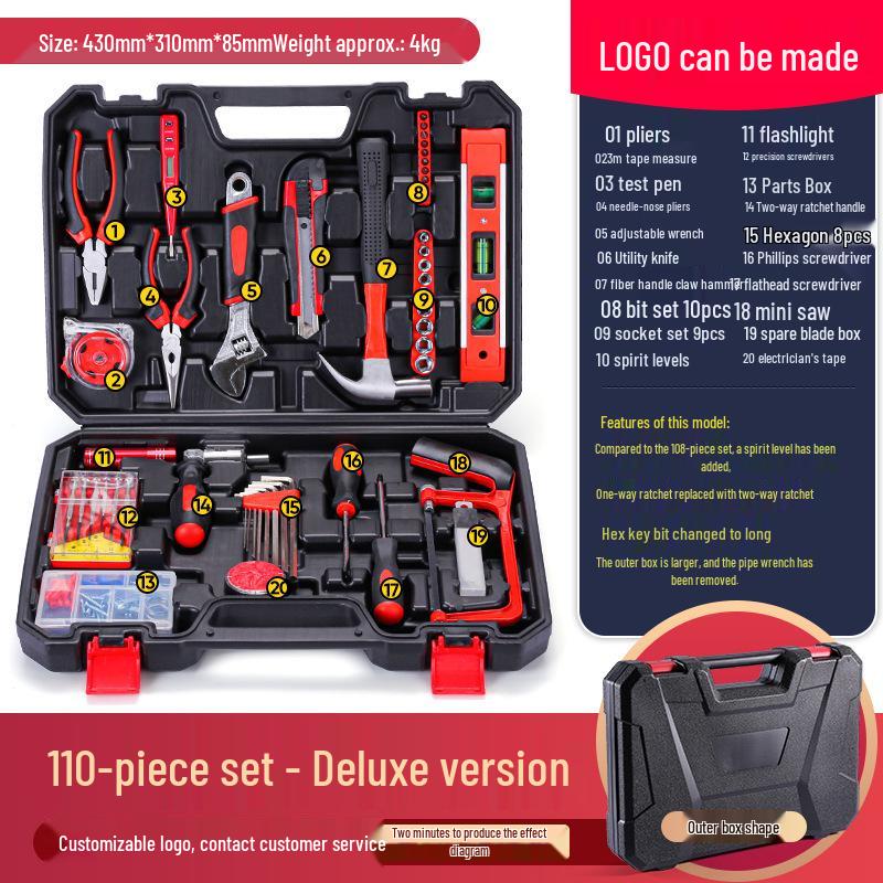 Deluxe Sada domácího nářadí: Elektrikářské a automobilové nezbytnosti