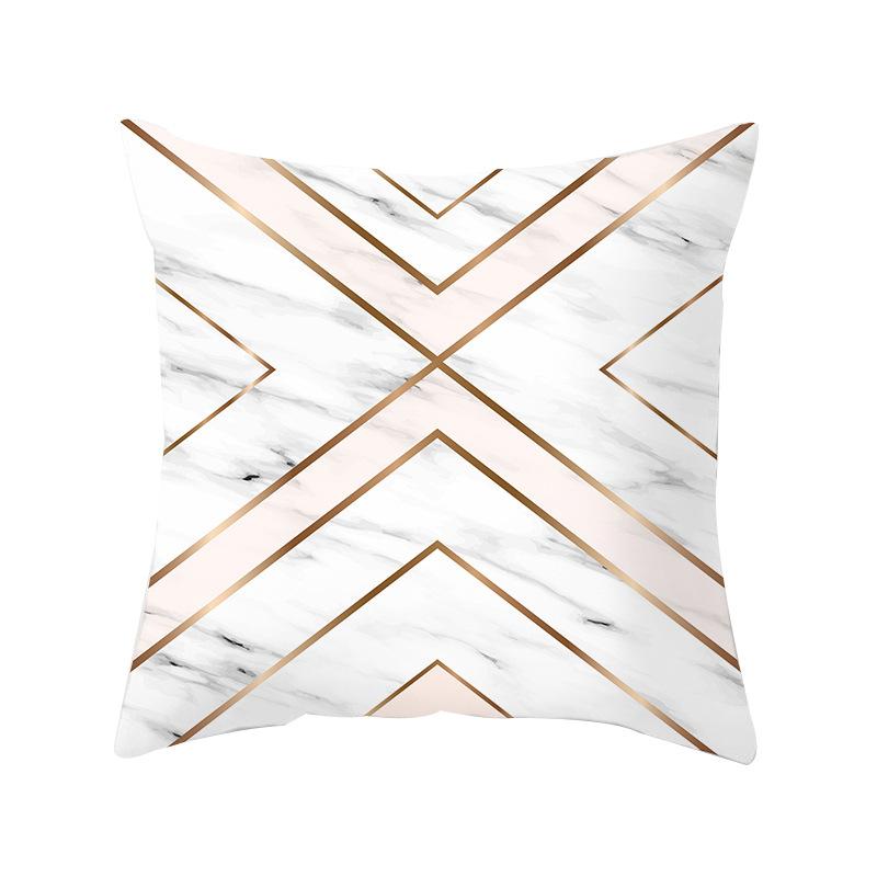 Nordic Pink Marble Geometric Pillowcase Modern Home Sofa Pillow Cushion Cover Soft Decoration