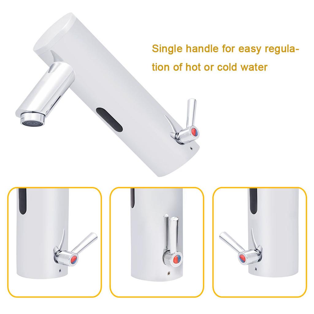Battery Power Automatic Sensor Faucet Hot Cold Water Mixer Tap for Bathroom Basin Kitchen Sink