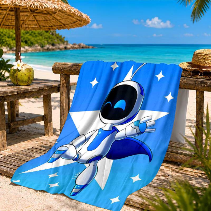 Weltraumabenteuer Astro Bot Strandtuch, Schnelltrocknend, Pflegeleicht, Geeignet für Fitness und Strandurlaub, Sport-Essential