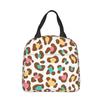 Rosa Leopard Tierprint Isoliert Lunchtasche Kühltasche Wiederverwendbar Großer Tragetasche Brotdose Aufbewahrungstaschen für Lebensmittel Büro Reise