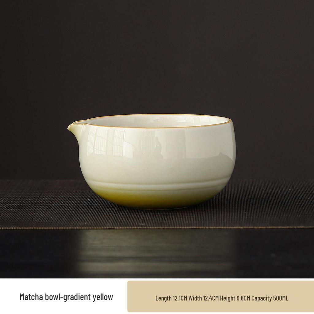 Japanese Matcha Tea Set: Ceramic Bowl & Whisk