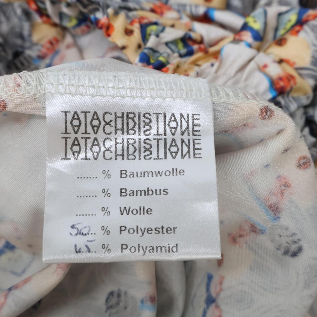 TATA CHRISTIANE White x Silver Material Switching Easy Pants Bottoms Not written multicolorUsed