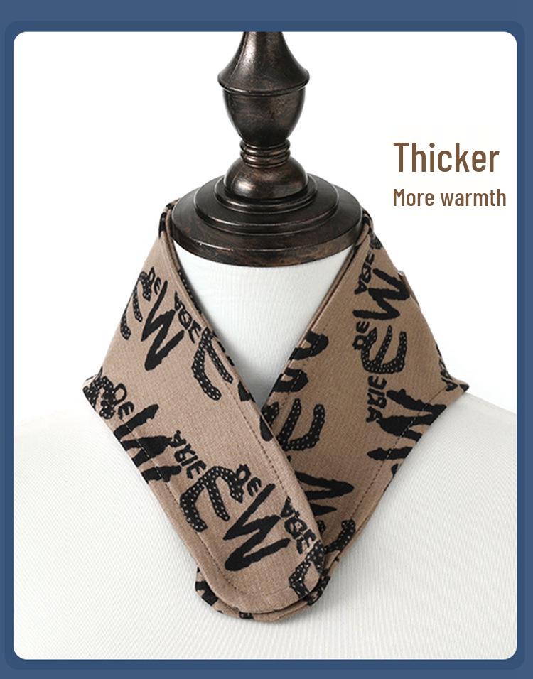 Unisex German Velvet Printed Neck Warmer Snood with Pocket - Cervical Protection & Heat-Generating