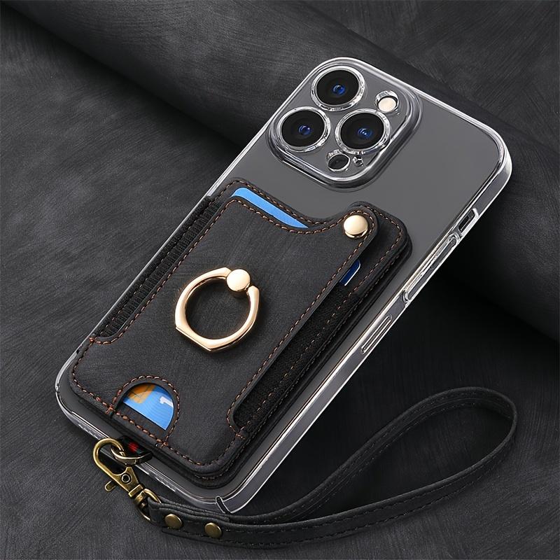 Multifunctional PU Leather Wallet 5-Card Universal Phone Bag Anti-Theft RFID Block Adhesive Secure Magnetic Closure Photo Slot