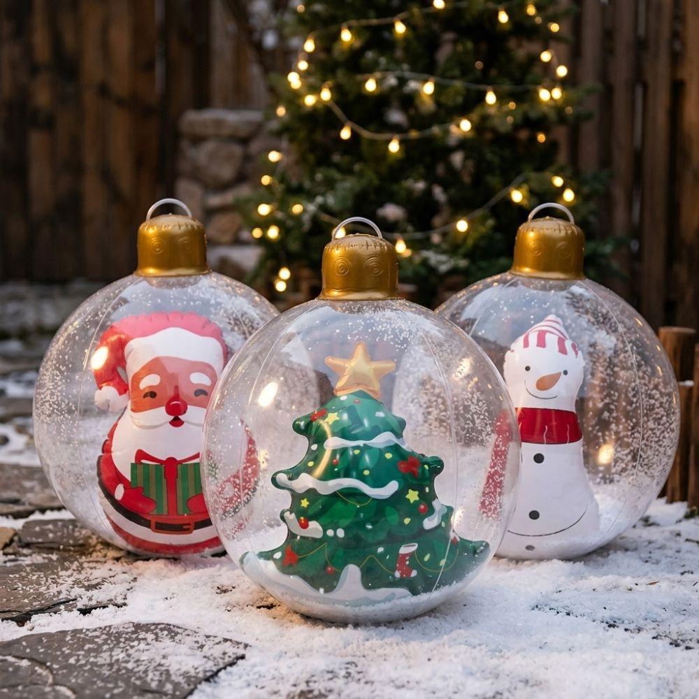 Transparent Giant Inflatable Christmas Ball Thick PVC Big Xmas Hanging Ball  Christmas Tree