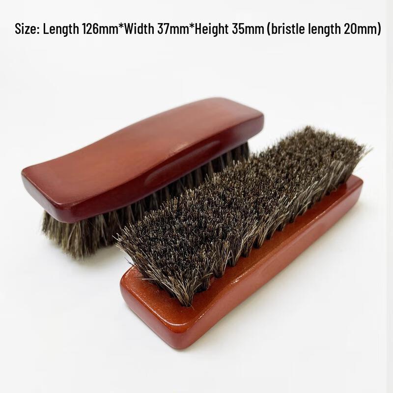 SEE KEAN Wooden Handle Horsehair Shoe Brush