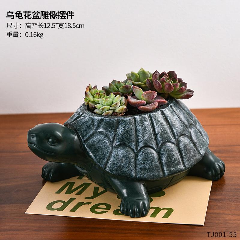 Creative Courtyard Turtle Flower Pot Outdoor Balcony Arrangement Landscape Green Plants Potted Rural Garden Animal Ornaments