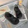 2025 Summer New Elastic Open-toed Sandals Platform-soled Foot Cover Sports Sandals Versatile One-word Beach Sandals