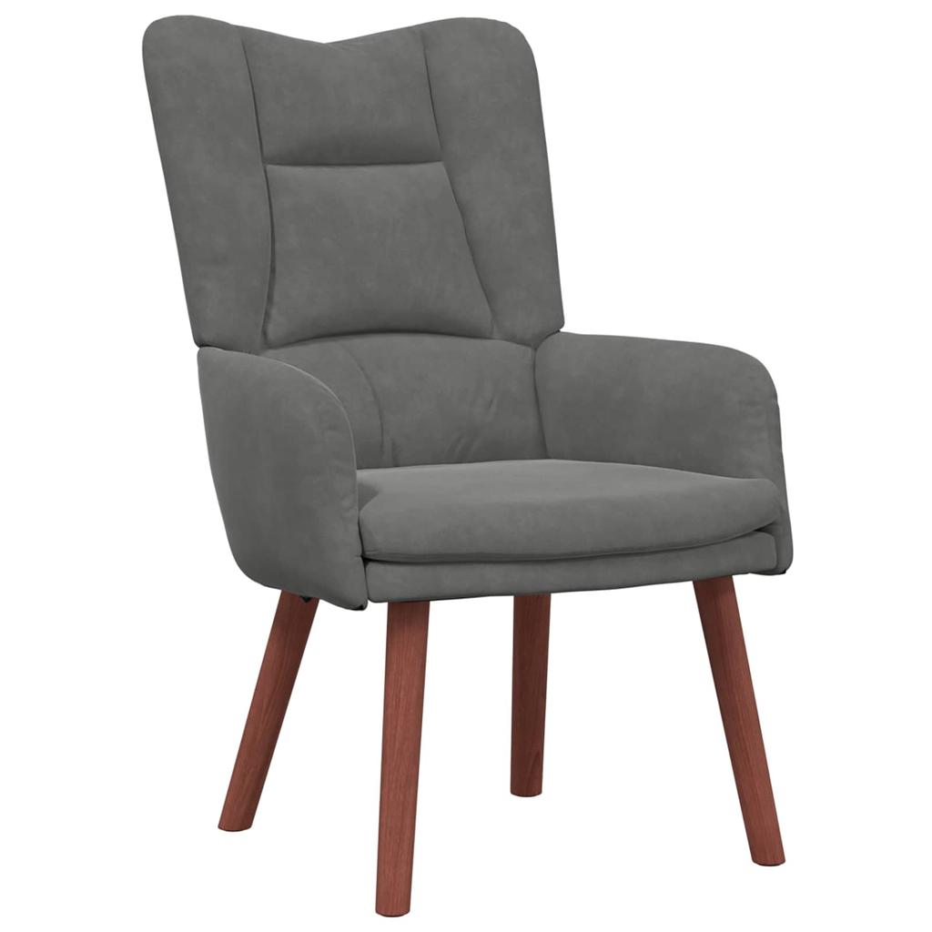 Armchair Dark Grey 63 X 67 X 94 Cm Velvet