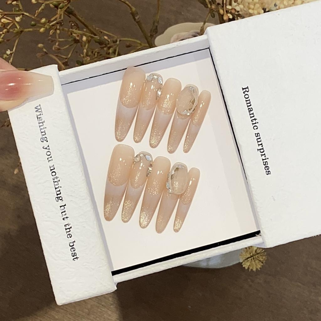 Autumn and Winter Pure Flashing Cat Eye Patting Glue Gradient French Ice Sunset Patch