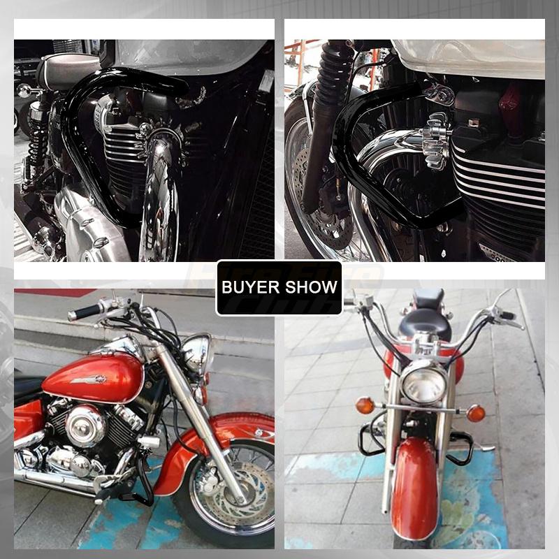 Black Motorcycle Engine Highway Guard Crash Bar For Yamaha Dragstar V- Star 400 650 XVS400 XVS650 Classic Custom 1996-2013