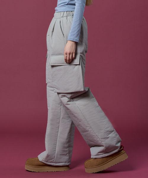 KOLEAT Padded Thermal Thick Quilted 3D Cargo Slacks Pants [Sky Gray] Winter Pants Ver.