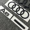 v6 A6 2020-2023 4 Ring logo ABS Black Car Hood Front Bonnet Grill Rear Trunk Emblem Sticker A6 mark Quarrto Emblem6v