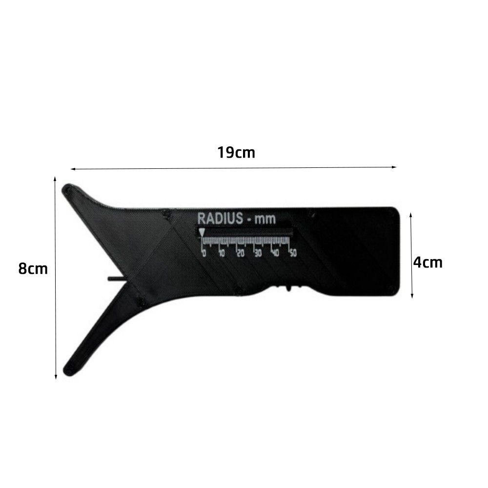 1:1 Proportional Slide Radius Measuring Tool 2mm Radius 4mm-100mm Diameter Radius Measurement Instrument Portable 3D Printing