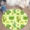 Watercolor Desert Cactus Floral Round Carpet Tropical Plants Round Rugs Floor Mat Living Room Bedroom Dorm Home Decor Chair Mat