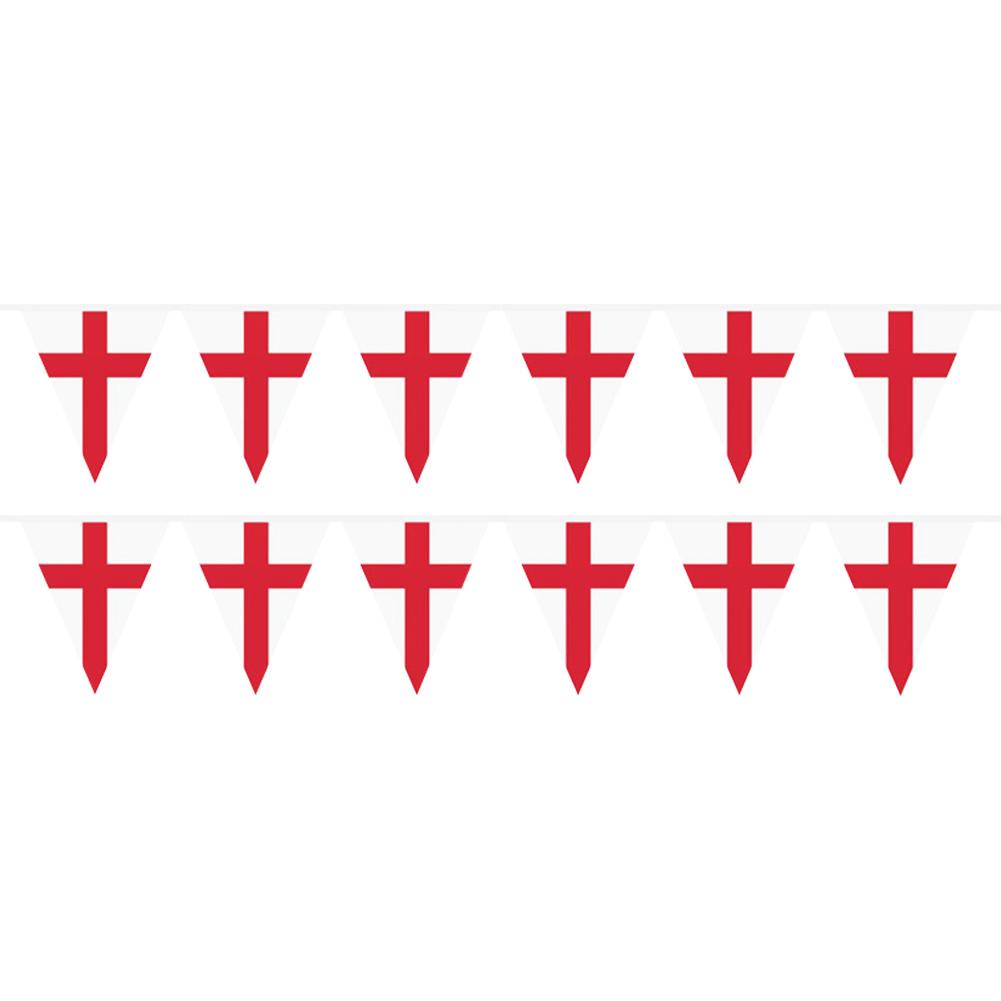 

English Eyelets Flag 33ft Fabric St Georges England Bunting 30 Flags England Flags on Sticks for Football Event Bar Party Decor