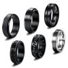 Men's Stainless Steel Rotating Multi-Style Decompression Finger Ring Set