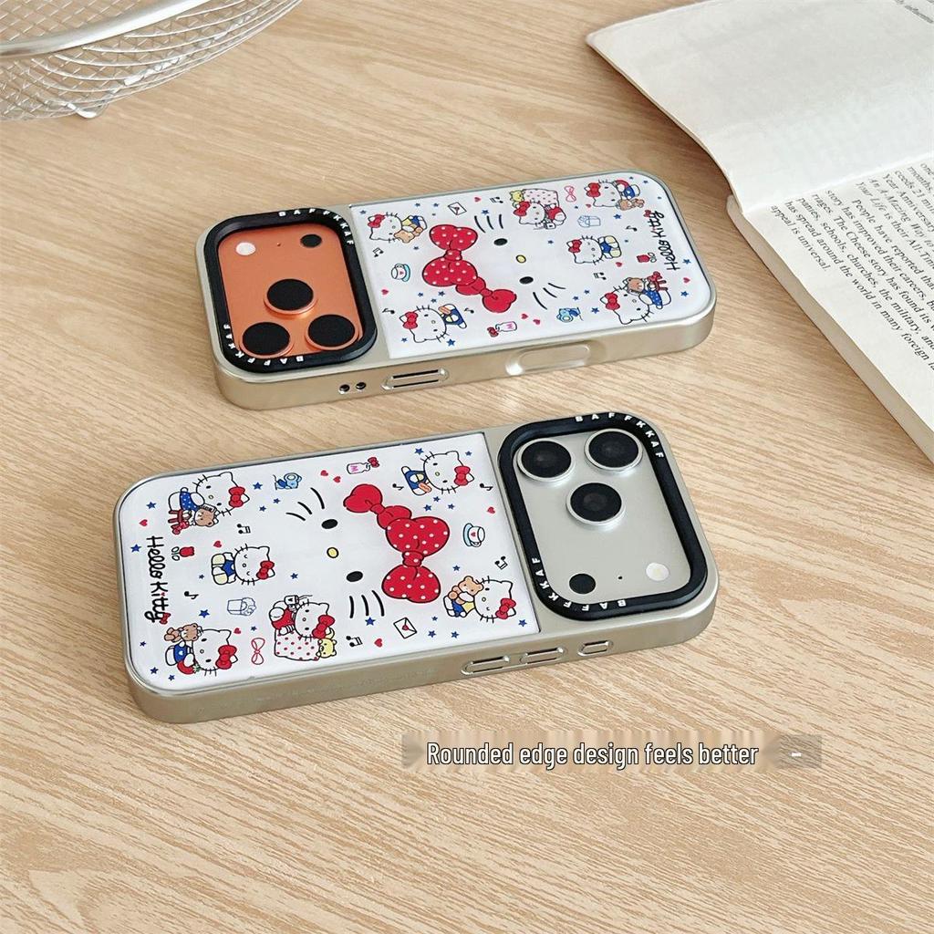 Anti-Drop Electroplated KT Cat Drip Glue Case for iPhone 14/13 Pro Max