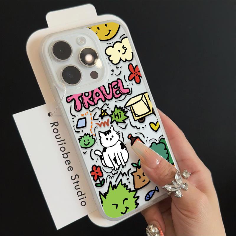 

Camping Cat Frosted iPhone Case for Apple 16 Pro Max/16 Pro/16 Plus/15 Pro Max iPhone 14/13