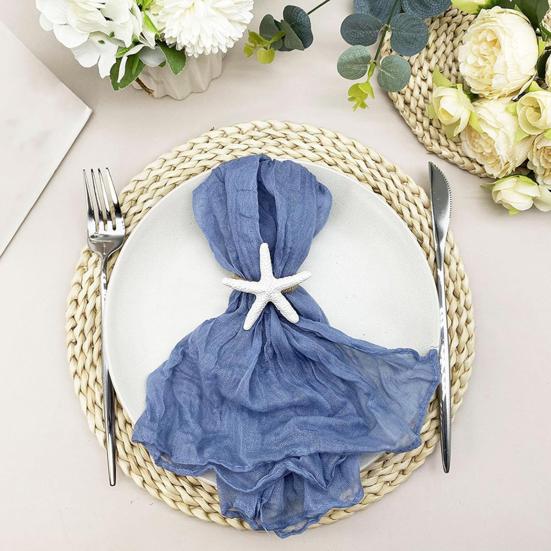 6 Pcs Napkin Rings Starfish Shape Reusable Ocean Theme Weddings Dinners Banquets Nautical Party Decoration Napkin Holders