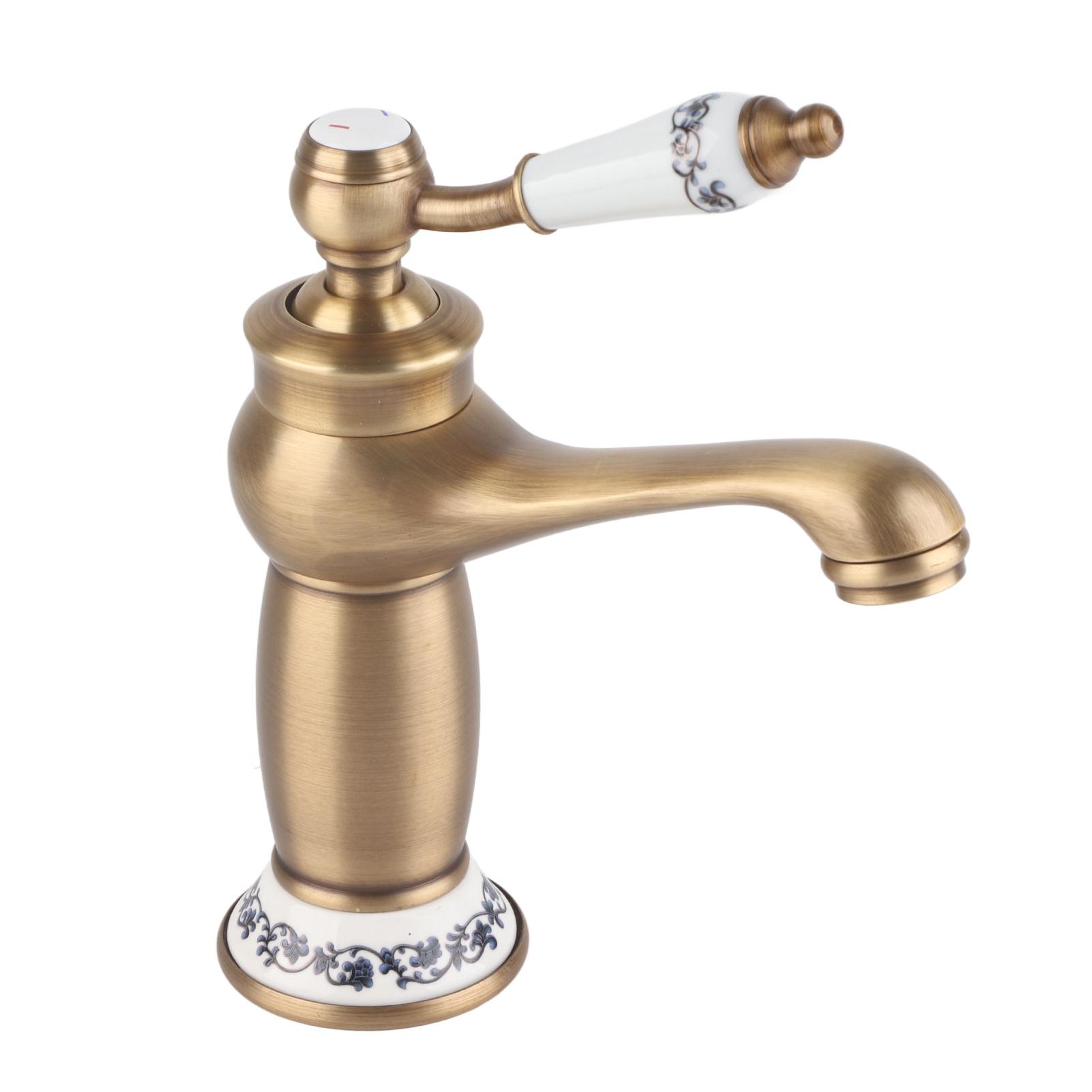 

Single Handle Mixer Tap Floral Pattern Single Handle Mixer Tap Cold/Hot Water Faucet For Bathroom Basin Sink
