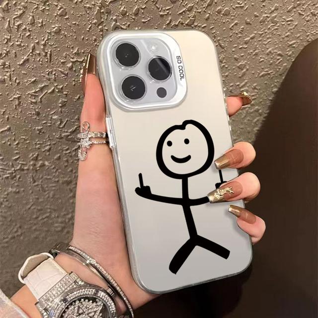 

Милый мультяшный забавный телефон с маленькими человечками для iPhone 14 13 12 11 15 Pro Max Plus Противоударный чехол-накладка Funda Coque Shell for iPhone 16.