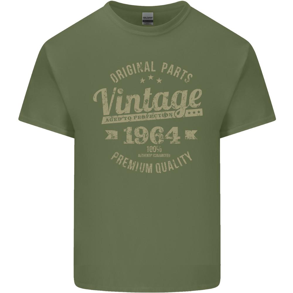 Vintage Year 61st Birthday 1964 Mens Light Cotton T-Shirt Military Green Unisex T-Shirt XXXL