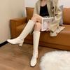 Elegant Women's Boots Soft High-heeled Knee Shoes Fashionable Versatile Autumn Winter Warm Snow New Style Thick-heeled Shoes