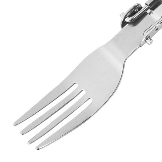 3 Pcs Stainless Steel Folding Spoon Fork Cutter Set Foldable Handle Rust-Proof Cutlery for Camping Picnic Kitchen Outdoor Tableware Soup Coffee