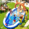 KingSom Aire de Jeu Aquatique Gonflable Enfant - Piscine avec Toboggan, Arroseur &amp; Pataugeoire, 305x178x127 cm, Idéale Jardin