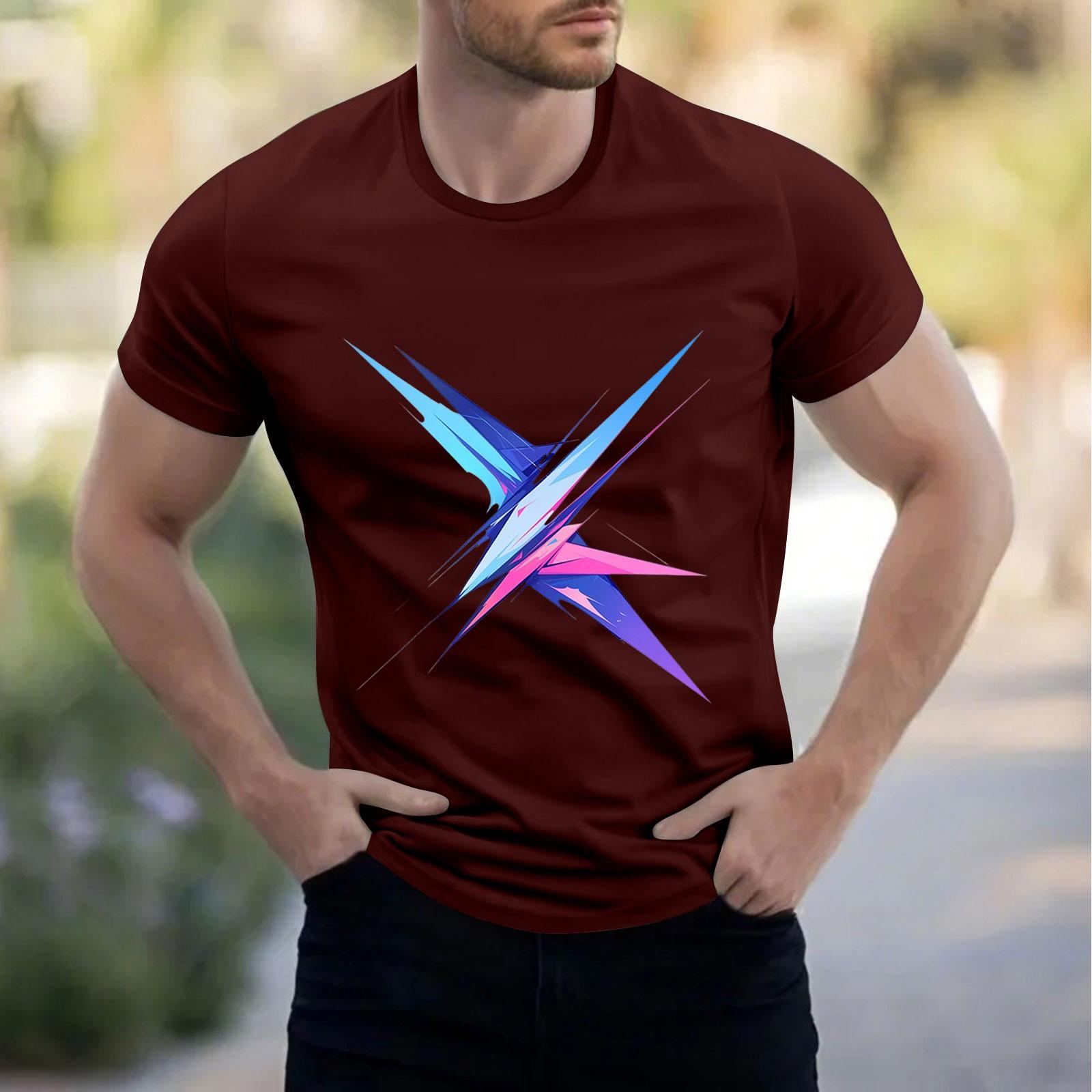 

Мужская рубашка с воротником-стойкой и коротким рукавом, свободная рубашка для отдыха и отдыха, мужская XL винный