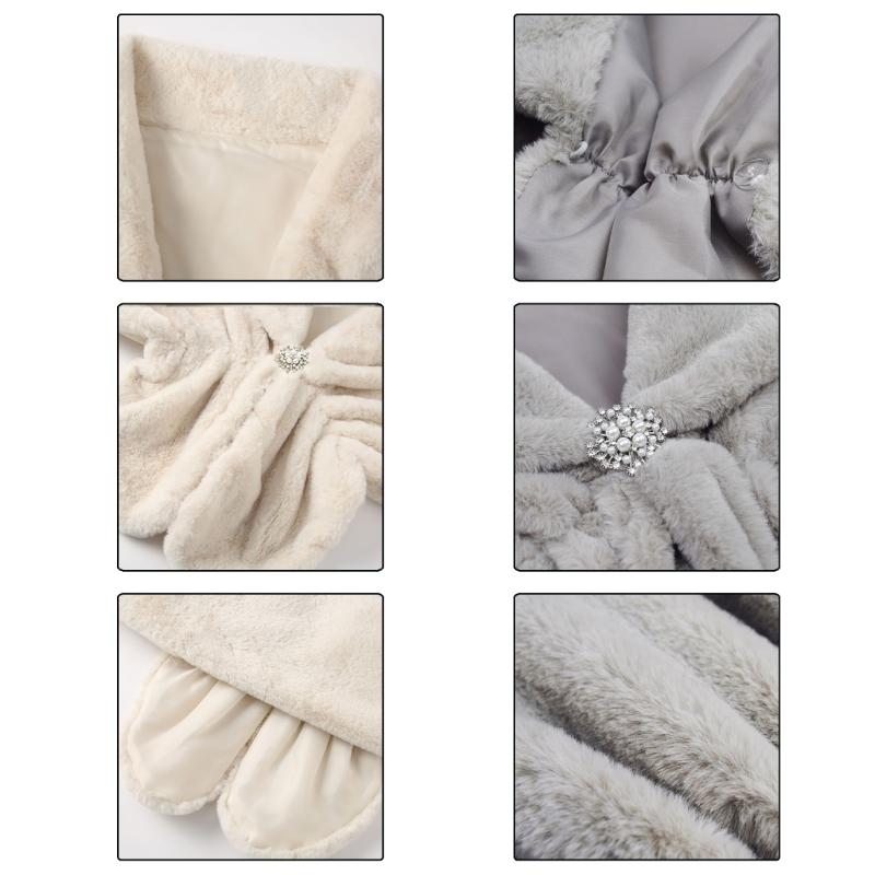 Trendy Ladies Shawl Set Large Size Wrap Polyester Furs Shawl Cold Weather Comfortable and Fashionable Outerwear
